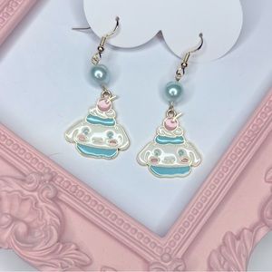 Cinnamoroll Sundae Drop Earrings with Pearl Beads